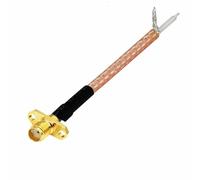 ROBAUN 1 conector hembra SMA de 2 orificios for montaje en panel, cable RG316, otro extremo sin conector/expuesto/soldadura con horquilla(SMAKF-fork,50cm)