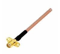 ROBAUN 1 conector hembra SMA de 2 orificios for montaje en panel, cable RG316, otro extremo sin conector/expuesto/soldadura con horquilla(SMAKF-none,100cm)