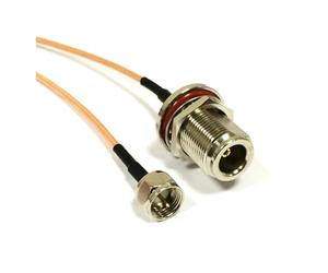 ROBAUN 1 conector macho N hembra a conector tipo F, cable puente RG316 de 15 cm y 6"(N female,30CM)