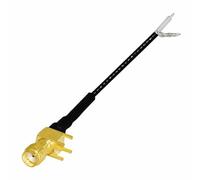 ROBAUN 1 conector PCB en ángulo recto hembra SMA de 1,13 mm, otro extremo U.FL/sin conector/expuesto/soldadura con horquilla(SMAKWE-fork,15cm)