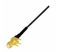 ROBAUN 1 conector PCB en ángulo recto hembra SMA de 1,13 mm, otro extremo U.FL/sin conector/expuesto/soldadura con horquilla(SMAKWE-none,20cm)