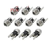 ROBAUN 10 adaptadores de CC macho y hembra de 5,5 x 2,1 mm, conector hembra for fuente de alimentación de CC (DC-022, DC-025M, DC-005, DC-022B).(C 10Pcs)
