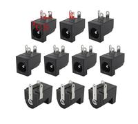 ROBAUN 10 adaptadores de CC macho y hembra de 5,5 x 2,1 mm, conector hembra for fuente de alimentación de CC (DC-022, DC-025M, DC-005, DC-022B).(D 10Pcs)