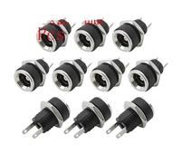 ROBAUN 10 adaptadores de CC macho y hembra de 5,5 x 2,1 mm, conector hembra for fuente de alimentación de CC (DC-022, DC-025M, DC-005, DC-022B).(A 10Pcs)