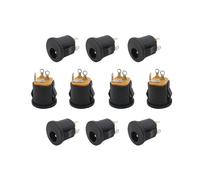 ROBAUN 10 conectores de CC de 5,5 x 2,1 mm. Conector de alimentación de CC macho y hembra, tuerca de enchufe, montaje en panel, tipo soldadura, adaptador de conector de CC.(B-10Pcs)