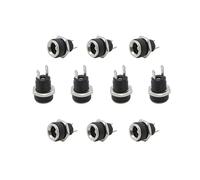 ROBAUN 10 conectores de CC de 5,5 x 2,1 mm. Conector de alimentación de CC macho y hembra, tuerca de enchufe, montaje en panel, tipo soldadura, adaptador de conector de CC.(D-10Pcs)