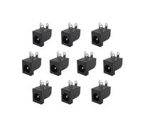 ROBAUN 10 conectores de CC de 5,5 x 2,1 mm. Conector de alimentación de CC macho y hembra, tuerca de enchufe, montaje en panel, tipo soldadura, adaptador de conector de CC.(F-10Pcs)