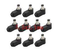ROBAUN 10 Conectores Macho de alimentación de CC de 5,5 x 2,5/5,5 x 2,1/4,8 x 1,7/4,0 x 1,7/3,5 x 1,35/3,5 x 1,1/2,5 x 0,7 mm, for soldar con Codo.(5.5x2.1mm)