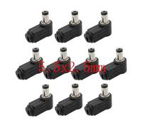 ROBAUN 10 conectores macho de alimentación de CC de 5,5 x 2,5/5,5 x 2,1/4,8 x 1,7/4,0 x 1,7/3,5 x 1,35/3,5 x 1,1/2,5 x 0,7 mm, for soldar con codo.(5.5x2.5mm)