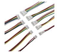 ROBAUN 10 Pares de miniconectores de 1,25 mm de Paso, 2/3/4/5/6 Pines, Macho y Hembra, con Cable de 15 cm, Calibre 28 AWG, for electrónica.(6Pin)