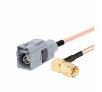 ROBAUN 1PC Fakra G Tipo Macho Hembra Color Gris a SMA Enchufe Jack Cable Adaptador Pigtail RG316 15cm/30cm/50cm/100cm(SMAJW-FakraGK,30CM)