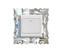 ROBAUN 1pc Set Setting Sticker Decoración del hogar Pegalizas de Pared Decoración de la Sala de Estar Mirador de Fotos de Estilo (Color : Silver)