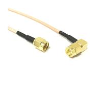 ROBAUN 1PC SMA Macho Interruptor SMA Enchufe ángulo Recto Cable Flexible RG316 RG174 RG5815cm/30cm/50cm/100cm for módem inalámbrico(RG316,500cm)