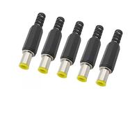 ROBAUN 5 conectores macho de CC de 3,5 x 1,3 mm, 4,0 x 1,7 mm, 4,8 x 1,7 mm, 5,5 x 2,1 mm, 5,5 x 2,5 mm y 6,5 x 4,4 mm for cable de soldadura.(6.5x4.4mm with Pin)