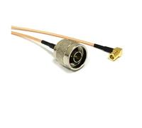 ROBAUN Adaptador de cable de conexión en ángulo recto con conector macho tipo N y conector hembra tipo SMB RG316 de 15 cm/30 cm/50 cm/100 cm for conexión inalámbrica(N Male,15CM)