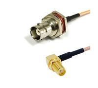 ROBAUN Adaptador de Cable Flexible de Conector BNC a Conector Hembra SMA en ángulo Recto de 90 Grados RG316 de 15 cm/30 cm/50 cm/100 cm(100CM)