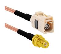 ROBAUN Cable adaptador tipo I macho hembra beige a conector SMA RG316 de 15 cm, 30 cm, 50 cm y 100 cm for conectar al coche(Type10,50CM)