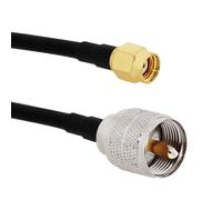 ROBAUN Cable coaxial RG58 SMA Macho Hembra a Conector UHF SO239 PL259 Adaptador de coleta de 30 cm/50 cm/100 cm(RPSMAJ-UHFJ,50CM)