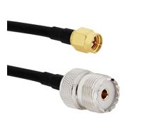 ROBAUN Cable coaxial RG58 SMA macho hembra a conector UHF SO239 PL259 adaptador de coleta de 30 cm/50 cm/100 cm(SMAJ-UHFK,50CM)