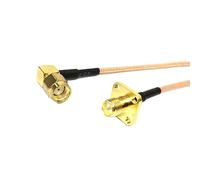 ROBAUN Cable de coleta de panel de 4 orificios RP SMA macho en ángulo recto a hembra de 15 cm for antena RG316