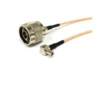 ROBAUN Cable de conexión en ángulo Recto de 90 Grados con Conector Macho y Hembra Tipo N TS9, RG316, 15 cm, for módem(N Male,15cm)