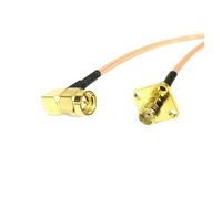 ROBAUN Cable de conexión en ángulo Recto Macho SMA, Adaptador de 15 cm, 30 cm, 50 cm y 100 cm for Montaje en Panel, Hembra SMA(50cm)