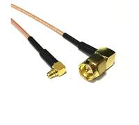 ROBAUN Cable de conexión en ángulo Recto Macho SMA con Conector MMCX de 90 Grados y 15 cm for módem inalámbrico(RG178,30cm)