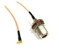 ROBAUN Cable de conexión en ángulo recto tipo N hembra a conector macho MMCX RG316 RG174 RG178 de 15 cm/30 cm/50 cm/100 cm for enrutador(RG316,500CM)