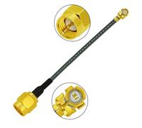 ROBAUN Cable de conexión en Espiral con Conector SMA Macho y Hembra, 10 cm, 20 cm y 30 cm, U.FL, de 1,37 mm, for enrutador inalámbrico con Tarjeta PCI(SMAJ-IPX,30CM)