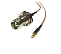 ROBAUN Cable de conexión en Espiral Recto Macho MMCX con Interruptor de mamparo Hembra TNC RG316 de 15 cm, 30 cm, 50 cm y 100 cm(100cm)