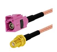 ROBAUN Cable de conexión en Espiral RG316 de 15 cm, 30 cm, 50 cm y 100 cm con Conector Hembra SMA a Conector Hembra F-KRA-A/B/C/D/E/F/G/H/I/K/Z(SMA-H,30CM)