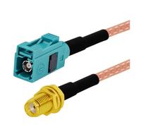 ROBAUN Cable de conexión en espiral RG316 de 15 cm, 30 cm, 50 cm y 100 cm con conector hembra SMA a conector hembra F-kra-A/B/C/D/E/F/G/H/I/K/Z(SMA-Z,100CM)
