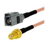 ROBAUN Cable de conexión en Espiral RG316 de 15 cm, 30 cm, 50 cm y 100 cm con Conector Hembra SMA a Conector Hembra F-KRA-A/B/C/D/E/F/G/H/I/K/Z(SMA-G,100CM)