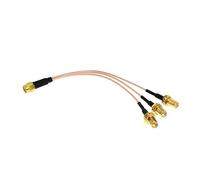 ROBAUN Cable Divisor combinador con Tuerca de Conector SMA Macho a 3 Conectores SMA Hembra RG178 de 15 cm y 6 Pulgadas for enrutador, módem inalámbrico