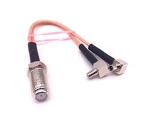 ROBAUN Cable Divisor combinador Tipo Y TS9 Doble con Conector Hembra Tipo F a 2 machos TS9 RG 316 de 15 cm/30 cm/50 cm(50cm)