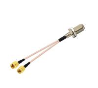 ROBAUN Cable Divisor Tipo Y con Conector Hembra Tipo F a Conector Macho 2X SMA, 15 cm y 6" RG316(100CM)