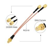 ROBAUN Cable divisor tipo Y for enrutador, conector hembra SMA a conector macho 2X SMA, 15 cm, 6"/30 cm/50 cm(50cm)