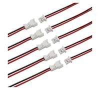 ROBAUN Conector de terminales de Acoplamiento for Cable de 2 Pines Macho y Hembra de 1,25 mm de Paso, Cables electrónicos de 28 AWG y 15 cm.(10Pair)