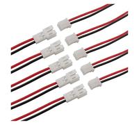 ROBAUN Conectores PH de 2 Pines, Paso de 2,0 mm, 5/10/20 Pares, Macho y Hembra, terminales de Acoplamiento for Bricolaje, Cable Conector de 20 cm, Calibre 26 AWG(20Pair)