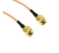 ROBAUN Interruptor de orificio interior macho SMA, conector RP SMA con adaptador de coleta RG316 RG58, cable de 15 cm/30 cm/50 cm(RG142,500CM)