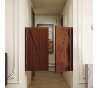 ROBAUN Puerta batiente Doble, Puerta Interior de Madera con bisagras metálicas silenciosas, Puertas batientes for Bar, salón, casa, Cocina, escaleras, Dormitorio, Tienda.(Brązowy,40x33in)