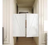 ROBAUN Puerta batiente Doble, Puerta Interior de Madera con bisagras metálicas silenciosas, Puertas batientes for Bar, salón, casa, Cocina, escaleras, Dormitorio, Tienda.(Wit,40x30in)