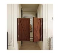 ROBAUN Puertas batientes de cafetería de Media Cintura, Puerta de salón, Puerta Interior de Madera Maciza con herrajes de bisagras, for Pasillo, Cocina(Brązowy,W140cmxH90cm/55.1" x35.4)
