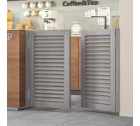 ROBAUN Puertas batientes de salón de Madera con bisagras, herrajes, partición de Entrada for Pasillo, Cocina, Puerta, Bar, Porche, Puerta de sótano barnizada prefabricada(Dark Gray,91x102cm/36x40in)