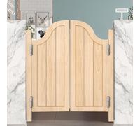 ROBAUN Puertas batientes for salón, cafetería, Puerta Interior de Madera con bisagras metálicas, Puerta de Media Cintura Occidental for Bar, Restaurante, Dormitorio, Porche(Log Color,81x71cm/32x28in)