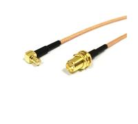 ROBAUN Tuerca de conector SMA RP invertida con clavija interna a conector MCX macho en ángulo recto, conjunto de cable RG174 RG178 RG316 de 10 cm/30 cm/50 cm for módem inalámbrico(RG316,300CM)