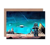 ROBBY ROBOT FORBIDDEN PLANET SPACE STARS SCI FI BLANK GREETINGS CARD
