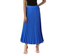 Robe Noire Femme - Falda de gasa de cintura alta con volantes, azul, XXL