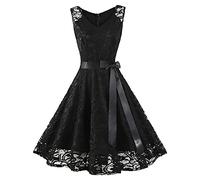 Robe Pull Femme Women' Sleeveless Formal Wedding Bridesmaid Lace Long Dress for Women(A,L)