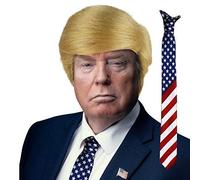 Robelli Conjunto de peluca de presidente rubia con estrellas y rayas